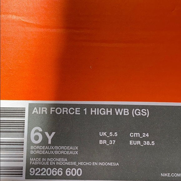 Nike Air Force 1 High WB GS Bordeaux Magenta k/W - Picture 8 of 8